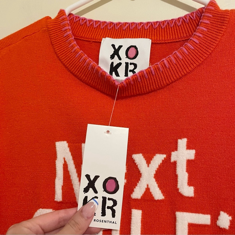 Kerri Rosenthal XOKR “Next Smile’s On You” Red Sweater – Size Medium (NWT) - Picture 8 of 10